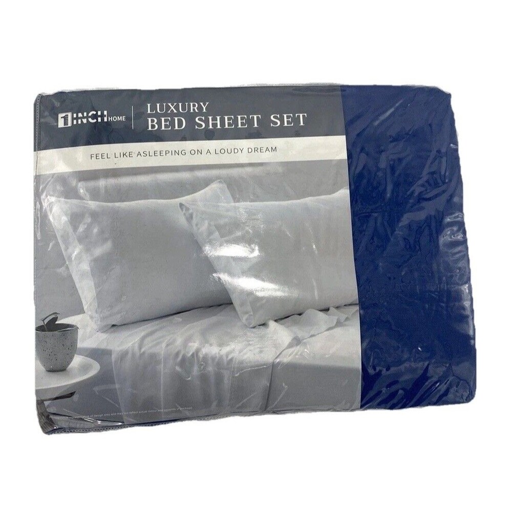 Twin Sheet Set Navy 3 Piece Microfiber 1800 Thread Deep Pocket Soft Bedding